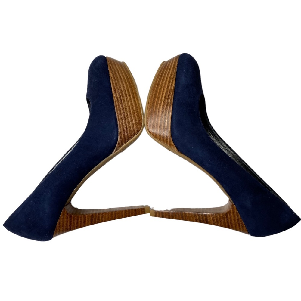 Stuart Weitzman Stiltspump Blue Suede Platform Stacked
Wooden High Heels Size 6 - Picture 6 of 7